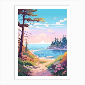 Juan De Fuca Marine Trail Canada 1 Hike Illustration Art Print