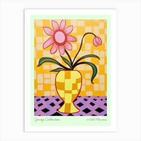 Spring Collection Wild Flowers Yellow Tones In Vase 1 Art Print