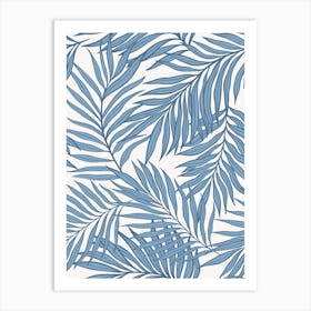 Blue Tropical Leaves Art Print