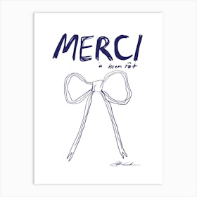 Merci, Blue Art Print