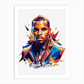 Chris Brown 01 Portrait Music WPAP Pop Art Art Print