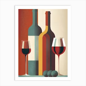 Wine And Wineglasses Art Print