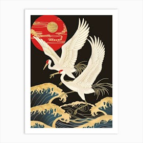 Cranes In Flight 10 Art Print