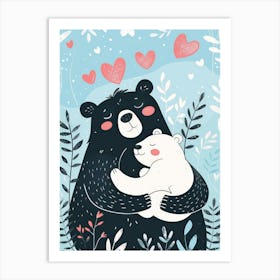 Black Bear And Cub 1 Art Print