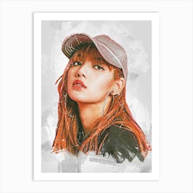 Lisa Black Pink Art Print