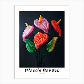 Bright Inflatable Flowers Poster Flamingo Flower 3 Art Print