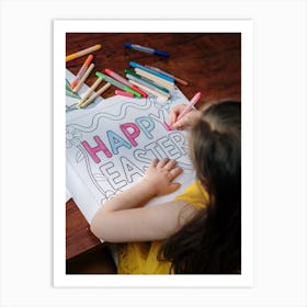 Happy Easter Coloring Art Print