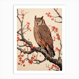 Art Nouveau Birds Poster Great Horned Owl 1 Art Print