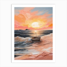 Boat In The Sea Canvas Print Art Print