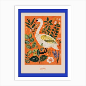 Spring Birds Poster Swan 2 Art Print