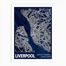 Liverpool Crocus Marble Map Art Print