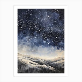 Winter Night Scape 3 Art Print