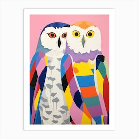 Colourful Kids Animal Art Snowy Owl 1 Art Print