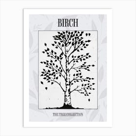 Birch Tree Simple Geometric Nature Stencil 11 Poster Art Print