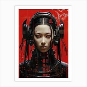 Anime Cyborg Girl Art Print