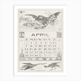 Calendar Page April With Clock (1917), Theo Van Hoytema Art Print