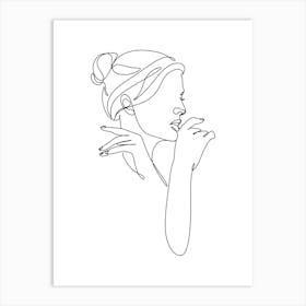 Portrait Of A Woman.Scandinavian wall art 8 Art Print