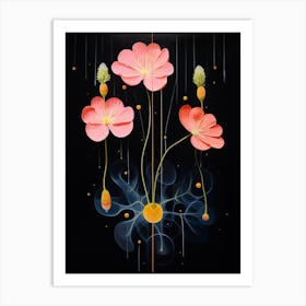 Freesia 4 Hilma Af Klint Inspired Flower Illustration Art Print