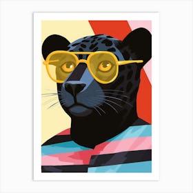 Little Black Panther 2 Wearing Sunglasses Art Print