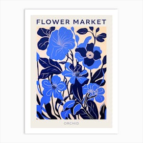 Blue Flower Market Poster Orchid 2 Art Print
