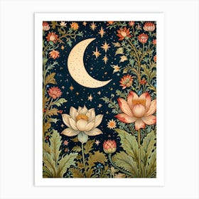 William Morris Moon And Flowers 38 Art Print