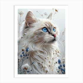 Blue Eyes Cat Art Print