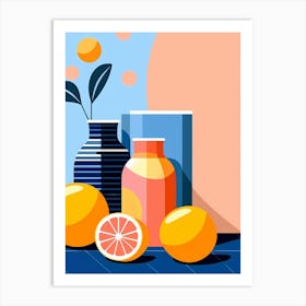 Oranges In A Vase Art Print