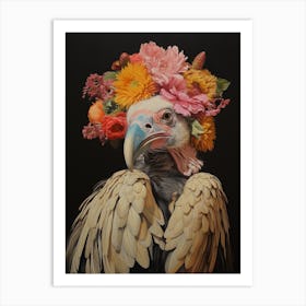 Bird With A Flower Crown Vulture 1 Art Print