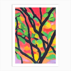 Black Gum tree Abstract Block Colour Art Print