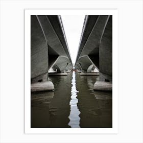 Singapore Bridge Boat (2014) Art Print