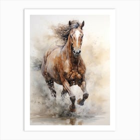 A Horse Painting In The Style Of Dry On Dry Technique 4 Art Print