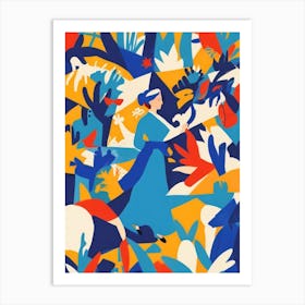 Woman In A Blue Dress 3 Art Print