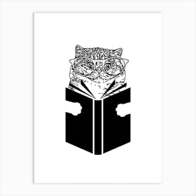 The Cat Is Reading Art Print