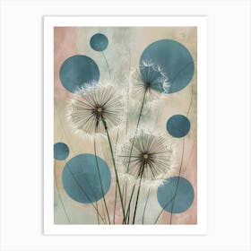 Dreamlike Delights: Dandelion Seeds in a World of Soft Textures and Colors Art Print