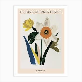 Spring Floral French Poster  Daffodil 3 Art Print