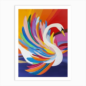 Colourful Swan 5 Art Print