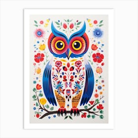 Scandinavian Bird Illustration Owl 4 Art Print