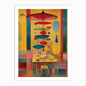 Table With Umbrella Art Print