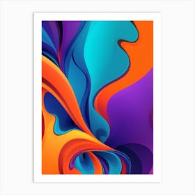 Abstract Colorful Waves Vertical Composition 78 Art Print