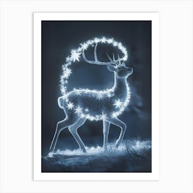 Deer In The Snow Art Print