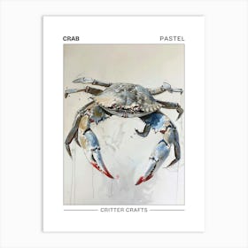 Crab Pastel Watercolour 3 Poster Affiche