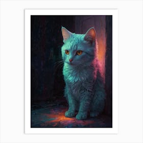 Cat In The Dark Art Print