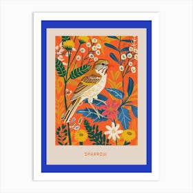 Spring Birds Poster Sparrow 2 Art Print