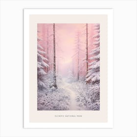 Dreamy Winter National Park Poster  Olympic National Park United States 3 Art Print