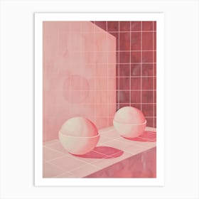 Pink Breakfast Food Energy Balls 4 Art Print