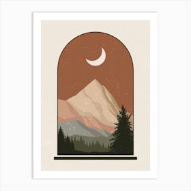 Mountain Landscape In A Window Art Print