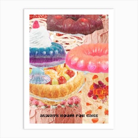 Always Room For Cake Retro Vintage Kitchen Art Print