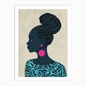 African Woman With Earrings 6 Art Print