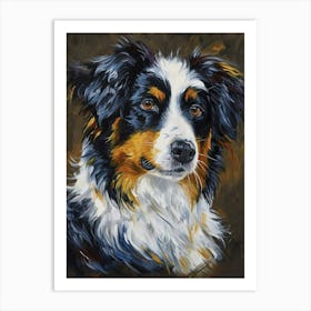 Australian Shepherd Acrylic Painting 2 Art Print