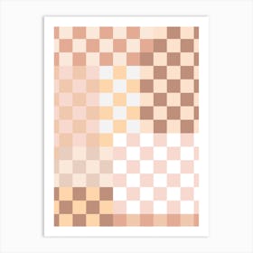 Pink Checkerboard Pattern Art Print